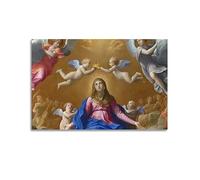 ECHUN Religious Posters The Cherub Puts A Crown on The Virgin Mary Decorative Canvas Wall & Art Picture Painting 24x36inch(60x90cm)