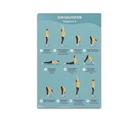 ECHUN Sun Salutation Sequences Yoga Poster Decorative Canvas Wall & Art Picture Painting 16x24inch(40x60cm)