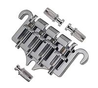 Echwave 3 Point 4 String Bass Bridge Tailpiece Zinc Alloy Bridges with Saddle Replacement Parts for Style Bass,Silver