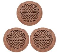 Echwave 3X Guitar Wooden Soundhole Sound Hole Cover Block Feedback Buffer Mahogany Wood for EQ Acoustic Folk Guitars 7