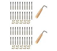 Echwave 40 Piece Tuning Nails and 40 Pieces Rivets with L-Shaped Tuning Key for Lyre Harp Small Harp Musical Strings