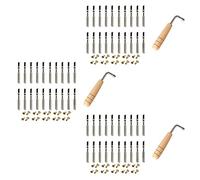 Echwave 60 Piece Tuning Nails and 60 Pieces Rivets with L-Shaped Tuning Key for Lyre Harp Small Harp Instrument
