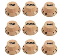 Echwave New Cream Dark Blue Font 3 Volume& 6 Tone Guitar Control Knobs for Strat