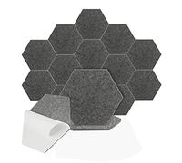 Echwave Pack of 16 Hexagonal Foam Wall Panels for Sound Insulation, Self-Adhesive Acoustic Plate, for the Recording Studio and so on