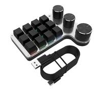 Echwave RGB 12 Keys 3 Knobs Custom Macro Keyboard USB Hotswap Keyboard, Black