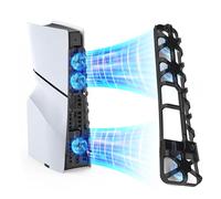 ECHZOVE NEW PS5 Silm Cooling Fan,New Playstation 5 Silm Cooling Station Compatible with Latest Version PS5 Silm Digital Edition/ PS5 Ultra HD with 3 Cooling Fans and USB 3.0