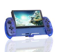 ECHZOVE Nintendo Switch OLED Controller Grip, Ergonomic Controller for Switch OLED and Switch with Gravity Induction of Six-Axis Gyroscope, Double Motor Vibration, Kickstand and Game Card Slot-Blue