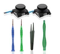 ECHZOVE Replacement Joy Stick for Nintendo Switch lite, Joystick Replacement for Switch lite and Repair Tool Kit for Nintendo Switch lite - 2 Pack (Black)