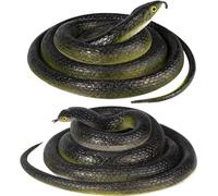 EcjoyHub Fake Snake, ECJWEI Realistic Rubber Snake for Garden, Rubber Snakes to Keep Birds/Squirrels Away (2-Pack)