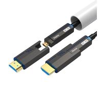 ecjtu 8K Fiber Optic HDMI Cable 82ft/25m, Detachable Long HDMI 2.1 Cable with Dual Micro HDMI Connectors, 8K@60hz 4K@120hz, HDCP 2.3 2.2, eARC, HDR10, 48Gbps Ultra High Speed