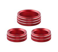 ECKBRJA Climate Control Panel Air Conditioning Volume Radio Button Knob Cover Ring for Dodge for Challenger for Charger 2015-2020(RED)