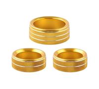 ECKBRJA Climate Control Panel Air Conditioning Volume Radio Button Knob Cover Ring for Dodge for Challenger for Charger 2015-2020(Golden)