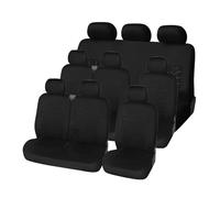 ECKBRJA Front Rear Seat Covers 2+1 For Renault For Master For Trafic Car Seat Covers Protector(BLACK 9)