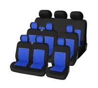 ECKBRJA Front Rear Seat Covers Car Seat Covers 2+1 Protector For Renault For Master For Trafic(Blue 9)
