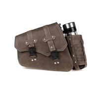 ECKBRJA Motorcycle for Cafe Racer Custom Chopper Bobber Motorcycle Saddlebags Tool Luggage Storage Pouch Vintage Brown Saddle Bag(Left)