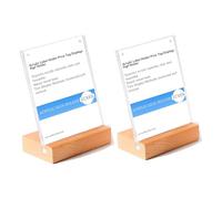 ECKEK 2 Pack Acrylic Label Holder Price Tag Displays Sign Holder Data Card Holder Table Top Sign Stand(120*80mm/4.72x3.15 inches)