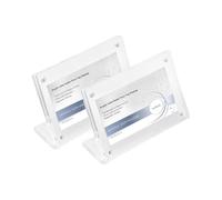 ECKEK 2 Pack Acrylic Label Holder Price Tag Displays Sign Holder Horizontal Slanted L-Shape Table Top Sign Stand (100*70mm/3.94*2.76 inches)