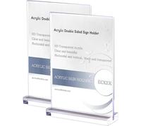 ECKEK 2 Pack Acrylic Sign Holder Menu Displays Double Sided Sign Stand A4/A5/A6 Clear (Transparent Vertical A6 105×148mm/4.13×5.83 inches
