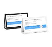 ECKEK 2 Pack Desk Name Plate Holder, Special Paper Sign Holder for Table Display, Foldable Nameplate (Double sided White 150 * 80mm/5.9 * 3.15 inches)