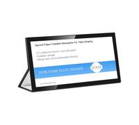 ECKEK 2 Pack Desk Name Plate Holder, Special Paper Sign Holder for Table Display, Foldable Nameplate (Single sided Black 200 * 100mm/7.87 * 3.94 inches)