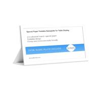 ECKEK 2 Pack Desk Name Plate Holder, Special Paper Sign Holder for Table Display, Foldable Nameplate (Single sided White 200 * 100mm/7.87 * 3.94 inches)