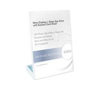 ECKEK ABS Plastic Sign Holder, Menu Displays L Shape Sign Stand with Business Card Holder, Plastic Display Stand for Ads, Menu, Photos, Business Card (White A4 210×297mm/8.27×11.69 inches)