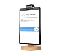 ECKEK Acrylic Sign Holder Multi-Page flip Sign Holder Menu Displays Double Sided 5 Pages-10 Sides, Wood Base Table Top Sign Stand (100*200mm/3.94×7.87 inches)