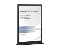 ECKEK Carbon Steel Sign Holder, Menu Displays Double Sided, Table Top Sign Stand (T Shape Black A5 148×210mm/ 5.83×8.27 inches)