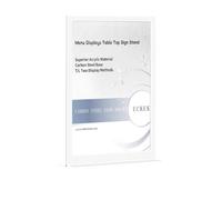 ECKEK Carbon Steel Sign Holder, Menu Displays Double Sided, Table Top Sign Stand (T Shape White A5 148×210mm/ 5.83×8.27 inches)