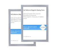 ECKEK Magnetic Sign Holder Self Adhesive Picture Poster Frame Wall-Mounted Plastic Document Holder Display Frame 2Pack (Silver A5 148×210mm/5.83×8.27inches)