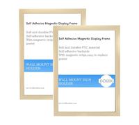 ECKEK Magnetic Sign Holder Self Adhesive Picture Poster Frame Wall-Mounted Plastic Document Holder Display Frame 2Pack (Gold A5 148×210mm/5.83×8.27inches)