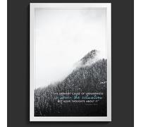 Eckhart Tolle The primary cause pre-signed Photo Poster, White Frame, A4 | Framed portrait photo poster printed on Canon Pro Lustre photographic paper for indoor wall display.