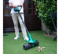 Eckman Cordless Artificial Grass Power Brush Lawn Sweeper 18V Electric Cleaner, Restores Turf Removes Debris Garden Tool