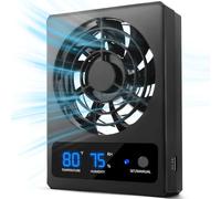 Eckpo Reptile Ventilation Fan with Humidity Sensor and High-Temp Alarm, Fan Dehumidifier for Reptile Enclosure and Terrarium, Suitable for Humid Environments, Rainforest and Ecological Tanks