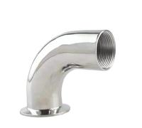 ECKRIDPRK 1PCS DN15 to DN32 Stainless Steel Elbow, Tri Clamp Elbow Male Thread And Female Thread end, 90 Degree Homebrew Pipe Fitting(Clamp x female,DN25 Clamp50.5)