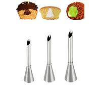 Eclair Piping Nozzle,Cream Puff Filling Tip,Long Puff Nozzle Tip Decorating Tool for Donuts,Cupcakes,Pastry,3 Pcs