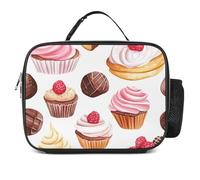 Eclairs Cupcakes Desserts Gourmet Food Insulated Lunch Bag Lunchbox Cooler Container Tote for Work Travel Picnic