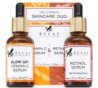 Eclat Skincare Face Serum Set - Vitamin C & Retinol Serum for Face - Anti Wrinkle, Dark Spots, Hydrating Facial Routine - 2 Pack Anti Aging Skin Care Set