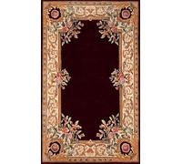 Eclatique Rug Premium Hand Tufted Floral Print Woolen Area Rug Wool and Cotton Blended Luxury Non Slip Floor Accent for Dining Room, Living Room, Bedroom - Red (170 cm x 120 cm)