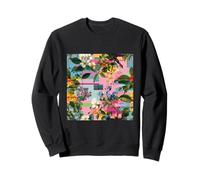 Eclectic Floral Glitch Art Abstract Pattern Sweatshirt