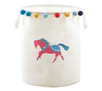 Premier Housewares Mimo Eclectic Horse Laundry Bag - White, White