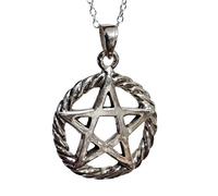 ECLECTIC SHOP UK LTD Pentacle Celtic Necklace Pendant Celestial 925 Sterling Silver Earth Air Fire Water 18" Chain Pagan Wiccan Diana Goddess Boxed Gift