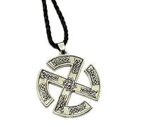 ECLECTIC SHOP UK LTD Slavic Sun Wheel 20" Twisted Cord Pendant Kolovrat Viking Pagan Necklace Jewellery