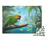 Eclectus Parrot Jigsaw Puzzles Puzzle for Adults Kids. 1000 Pieces Great Gifts Challenge Toy Educational Game Home Decoration for Adults& Kids Age 14 Years Up (75x50cm)