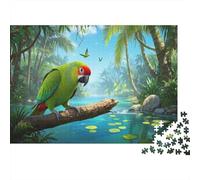 Eclectus Parrot Puzzles 1000 Piece Challenge Toys for Adults Tropical Rain Forest Impossible Jigsaw Puzzles Educational Games Home Decoration 1000pcs (75x50cm)