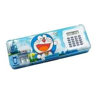 Eclet Cartoon charactor Theme Pencil Box Geometry Box with Calculator & Integrated Sharpener & Dual Side Magnetic Flap Pencil Box for Kids | Best Return Gift for Kids A!
