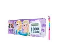 Eclet Multipurpose Magnetic Geometry Pencil Box with Calculator and Dual Sharpener for Girls & Kids for School, Big Size Cartoon Printed Pencil Case with Unicorn Glitter Pen