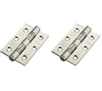 Eclipse 14852 Stainless Stell Grade 7 Satin Stainless Steel Ball Bearing Hinge Pair Radiused Ends (Pack of 2)