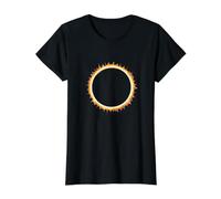 Eclipse Art Graphic Moon Solar Sun Merch Design Value Graphic T-Shirt, Women, Black, L