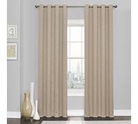 Eclipse Blackout Curtains for Bedroom - Kingston 52" x 84" Insulated Darkening Single Panel Grommet Top Window Treatment Living Room, Natural